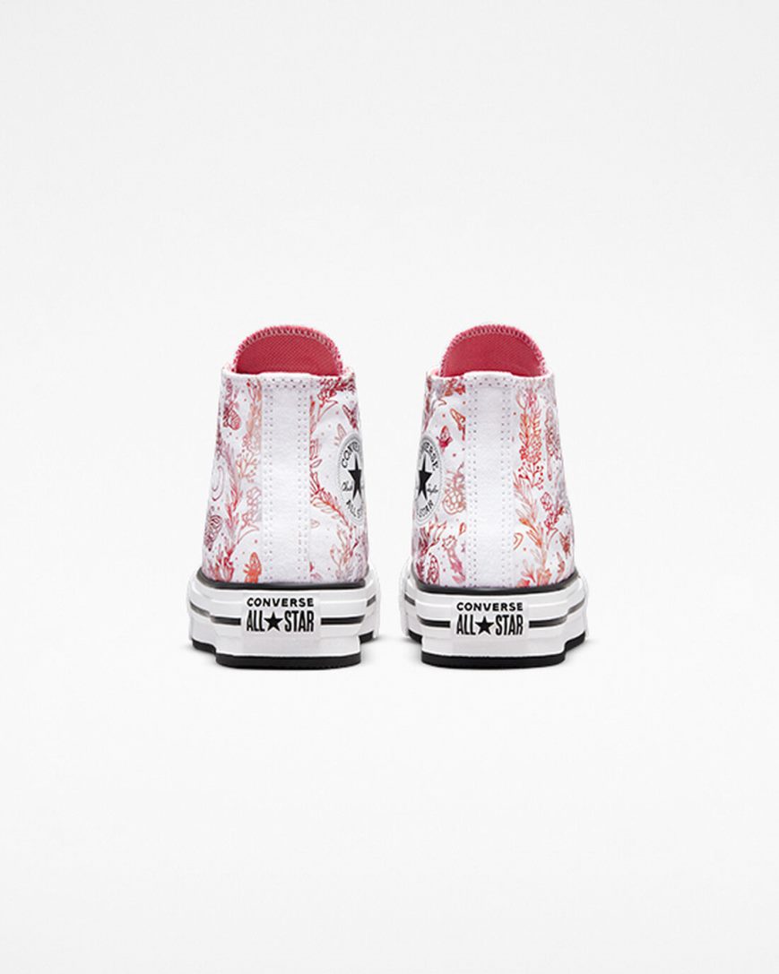 Zapatos Plataforma Converse Chuck Taylor All Star EVA Lift Butterfly Shine Altas Niña Blancas Rosas Negras | PE W82P47